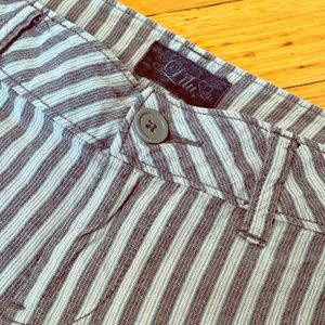 Grey Pinstripe Shorts